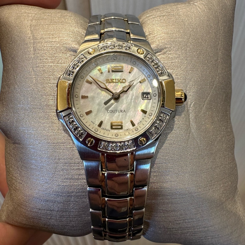 Seiko Coutura Two-Tone Watch with Diamond Accents